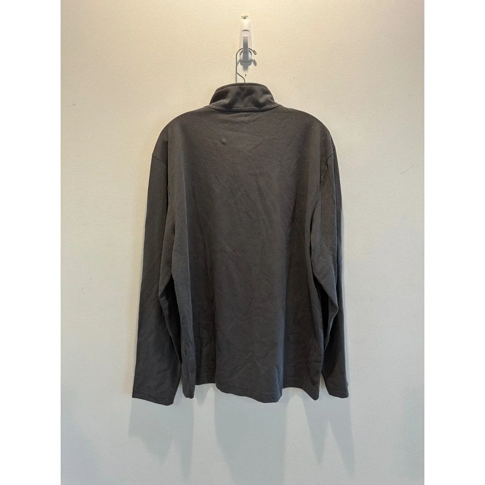 IZOD Mens Popcorn Jacquard Quarter Zip Pullover Smoked Pearl Grey Large NEW